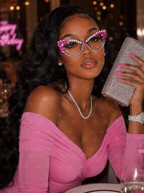 Rhinestone Cat Eye Statement Glasses | Glam Embellished Boutique Eyewear